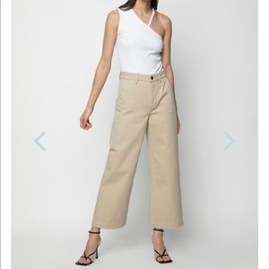 Beige High Waisted Wide Leg Jean